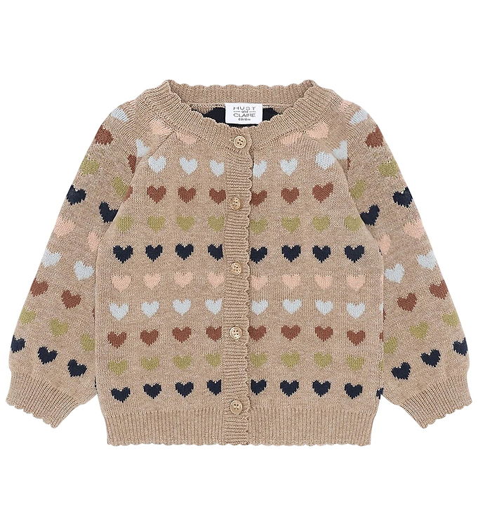 Hust and Claire Cardigan - HCCilja - Biscuit m. Hjerter Hust and Claire Cardigan - HCCilja - Biscuit m. Hjerter