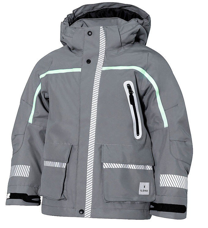 ILDHU Vinterjakke - Norly - Light Grey m. Selvlysende Reflekser ILDHU Vinterjakke - Norly - Light Grey m. Selvlysende Reflekser