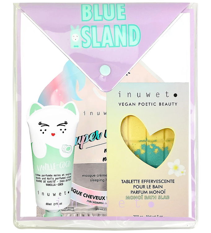 Inuwet Plejeprodukter - Håndcreme/Badebombe/Hårmaske - Blue Isla