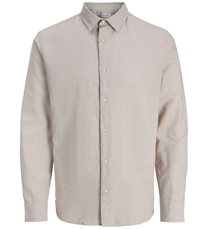 Jack & Jones Skjorte - Bomuld/Hør - JjeBreeze - String Jack & Jones Skjorte - Bomuld/Hør - JjeBreeze - String