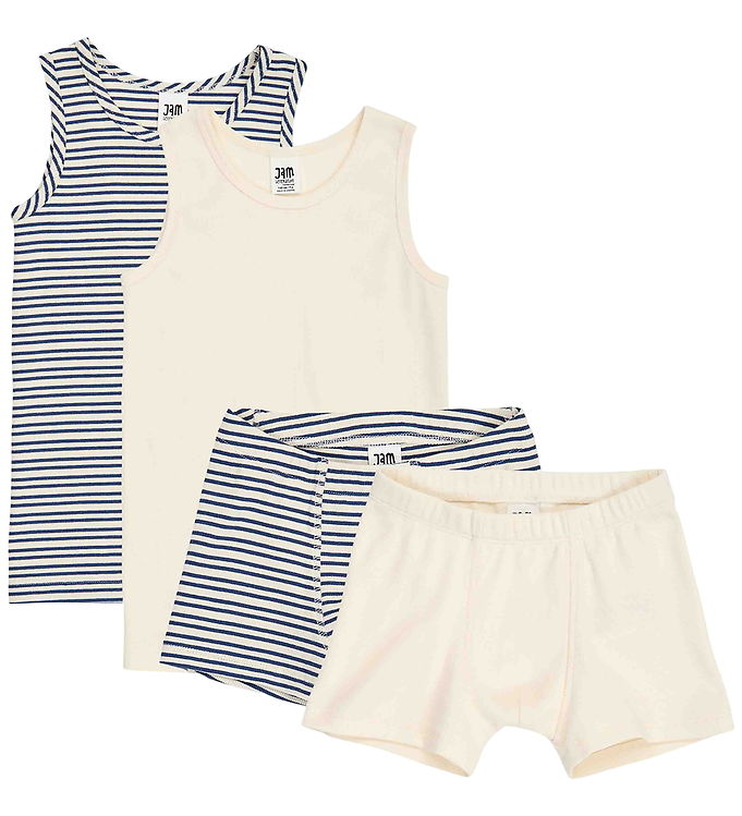 Jam Generation Undertøjssæt - Boxershorts/Undertrøje - Tofu/Navy