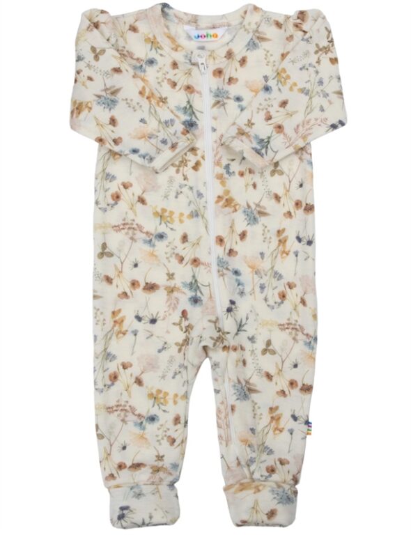 Joha Natdragt - Uld - Blomsterprint Off White