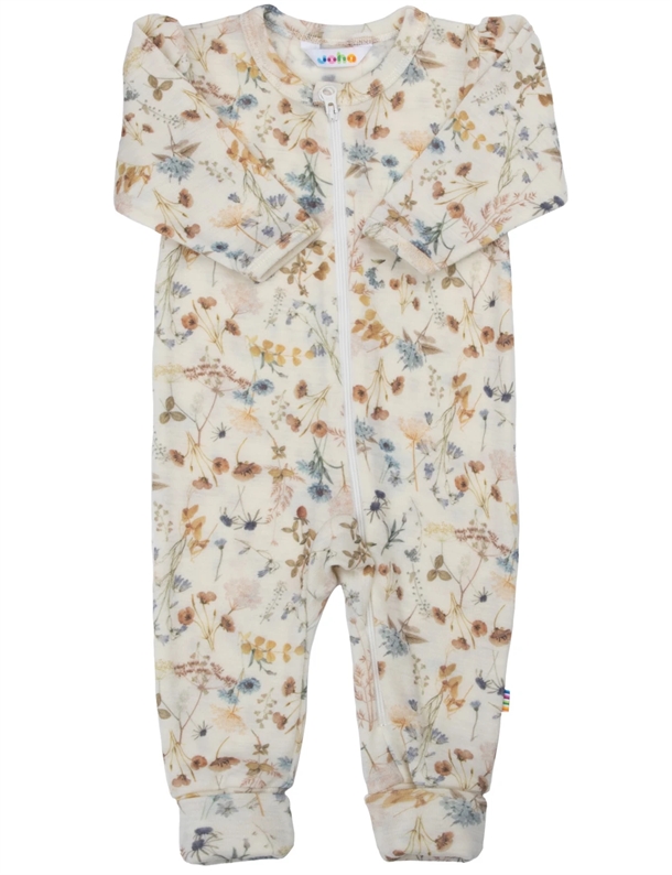Joha Natdragt - Uld - Blomsterprint Off White