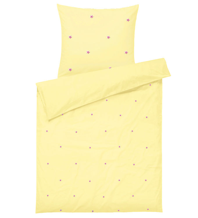 Juna Sengetøj - Baby - Daisy - Gul m. Blomster