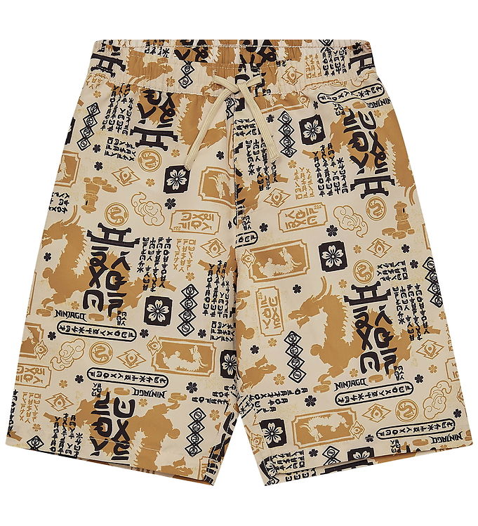 LEGOÂ® Ninjago Badeshorts - LwAiko - Mørk Off-white m. Print