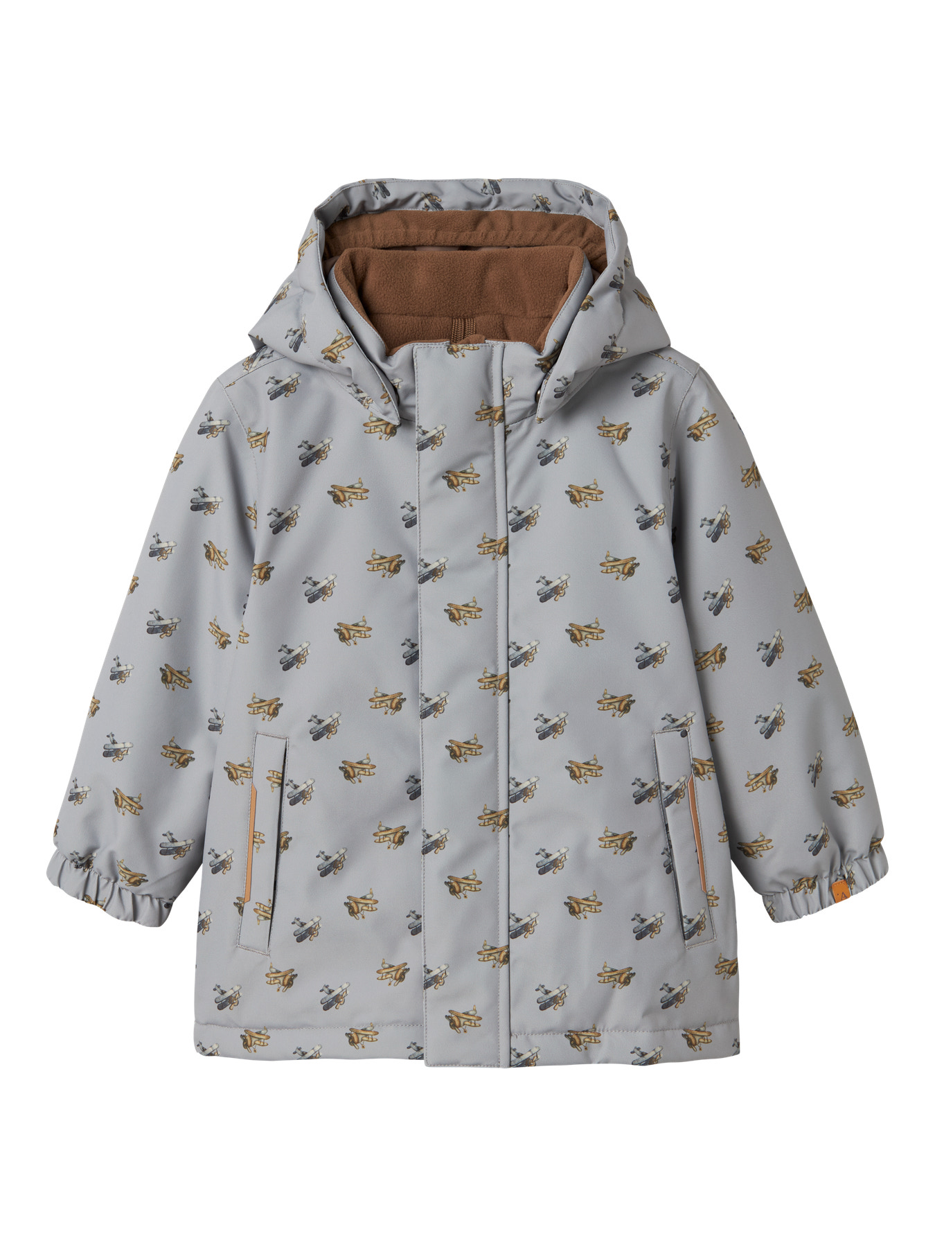 LIL ATELIER Vinterjakke SNOW10 Ultimate Grey Airplanes