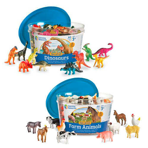 Learning Resources | Tæl & Sorter - Bondegårdsdyr eller Dinosaurusser