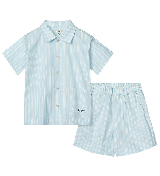 Liewood Sæt - Leona - Stripe Pure Sky/Creme De La Creme Liewood Sæt - Leona - Stripe Pure Sky/Creme De La Creme