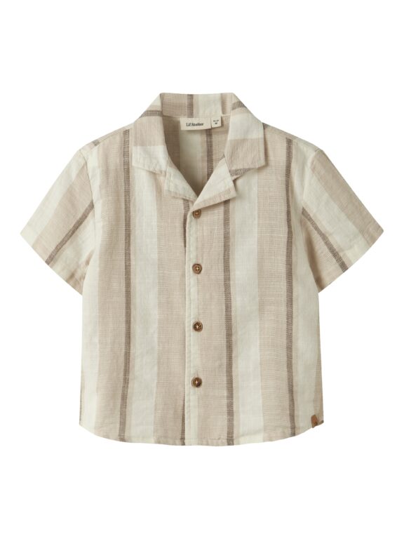 Lil Atelier Fibert Loose Shirt - Coconut Milk - 92 cm