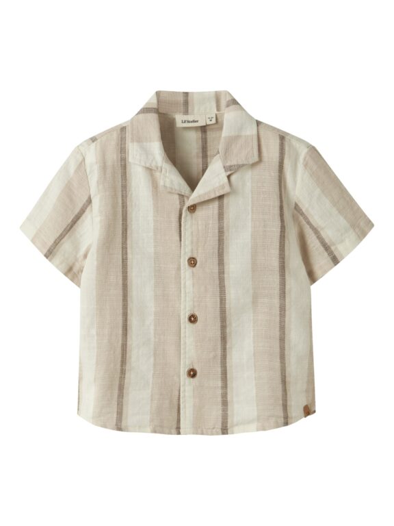 Lil Atelier Fibert Loose Shirt - Coconut Milk - 92 cm