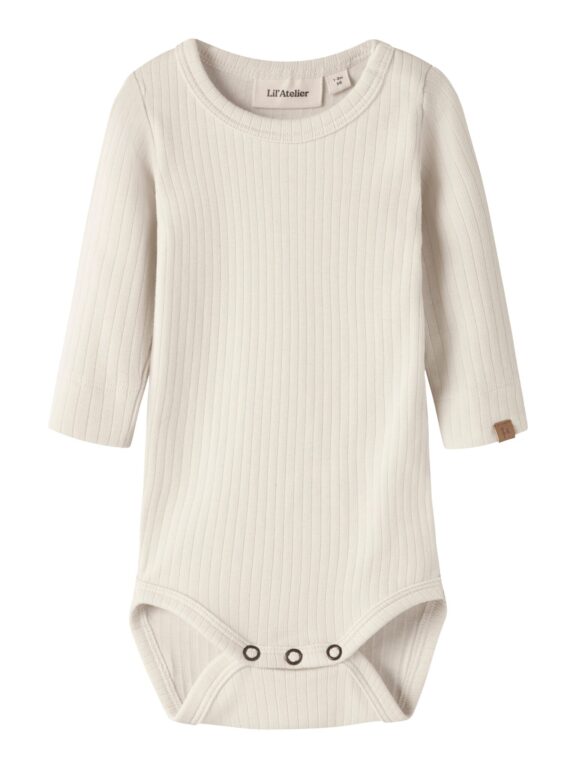 Lil Atelier Gabo - Bib LS Slim Body - Turtledove - 56 cm