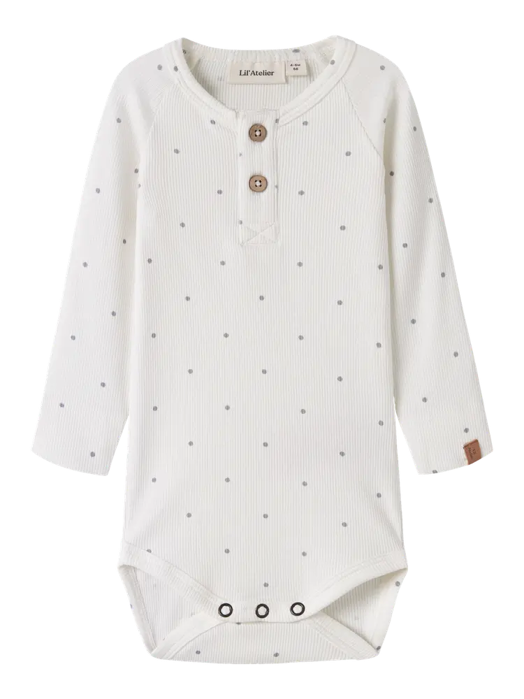 Lil' Atelier Gago Kip Langærmet Slim Body - Coconut Milk - 74 Lil' Atelier Gago Kip Langærmet Slim Body - Coconut Milk - 74