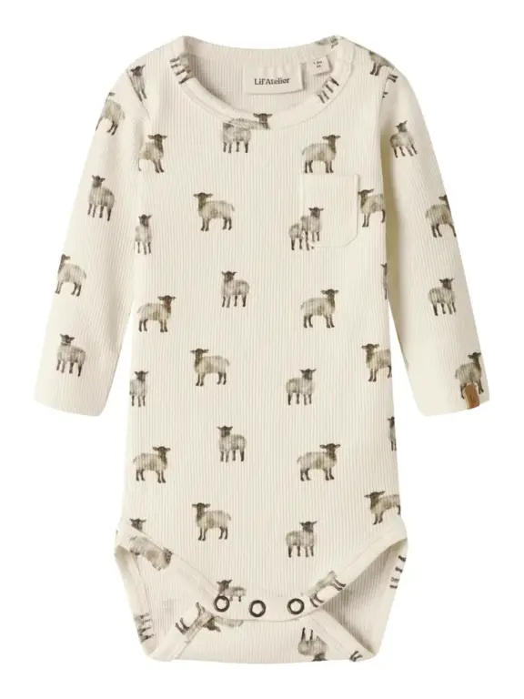 Lil' Atelier Gavo Eko Langærmet Slim Body - Turtledove - 62 Lil' Atelier Gavo Eko Langærmet Slim Body - Turtledove - 62
