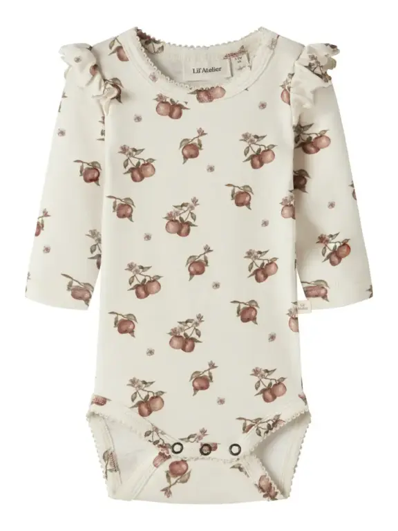 Lil' Atelier Gayo Kep Langærmet Slim Body - Turtledove - 80