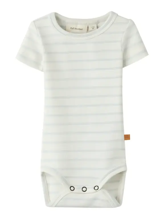 Lil' Atelier Geo Apa Kortærmet Slim Body - Coconut Milk - 80