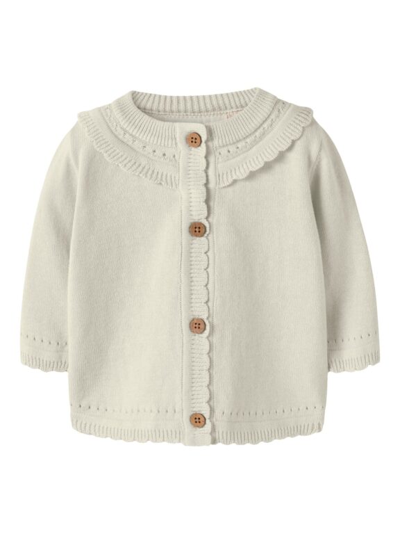 Lil Atelier Hao LS Knit Cardigan - Coconut Milk - 56 cm