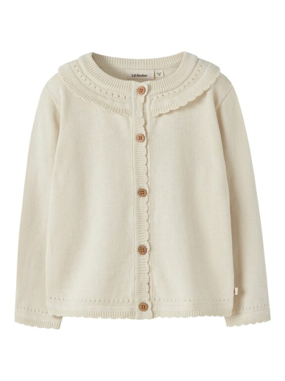 Lil Atelier Hao LS Knit Cardigan - Coconut Milk - 92 cm