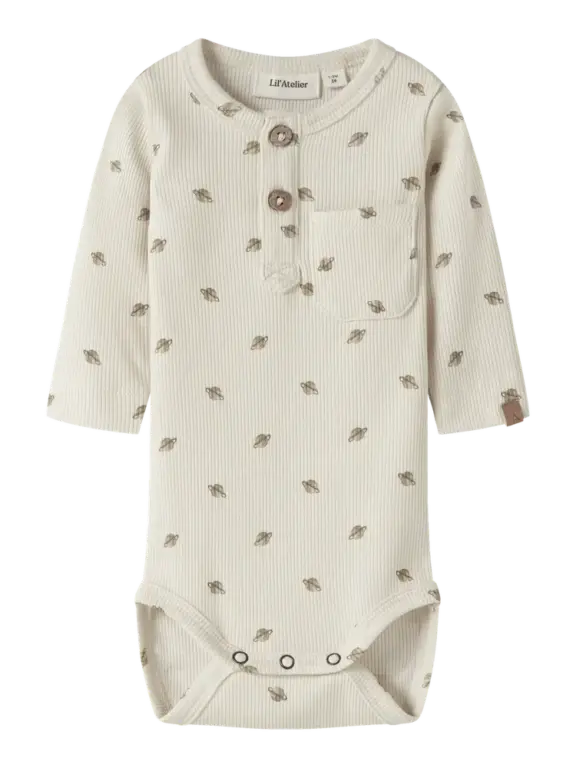 Lil' Atelier Lavo Langærmet Body - Turtledove - 74