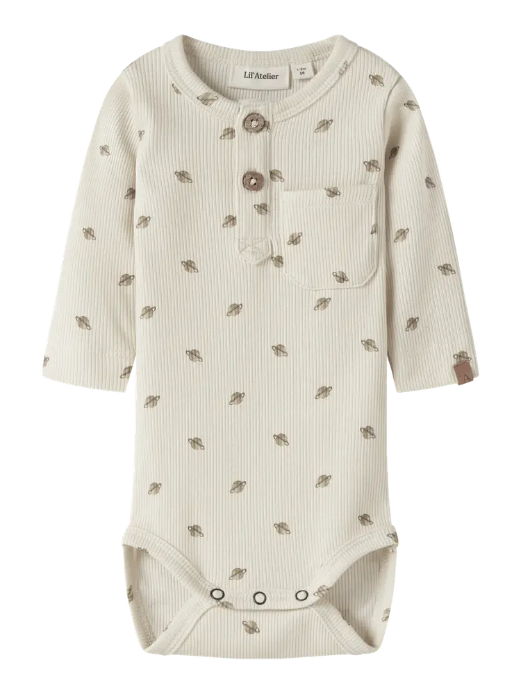 Lil' Atelier Lavo Langærmet Body - Turtledove - 74
