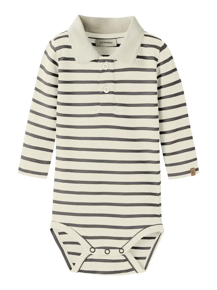 Lil' Atelier Limia Langærmet Polo Body - Turtledove - 56 Lil' Atelier Limia Langærmet Polo Body - Turtledove - 56