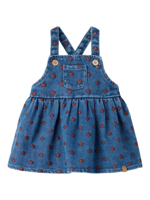 Lil Atelier Liva - Loose Denim Skirtall - Dark Blue Denim/Hearts - 68 cm Lil Atelier Liva - Loose Denim Skirtall - Dark Blue Denim/Hearts - 68 cm