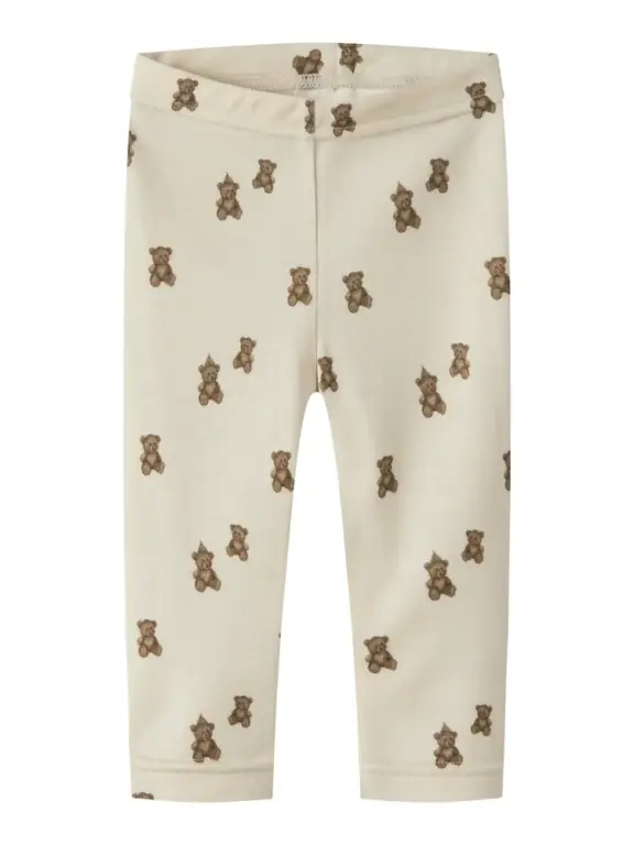 Lil' Atelier Nilo Nun Uld Slim Leggings - Turtledove - 62