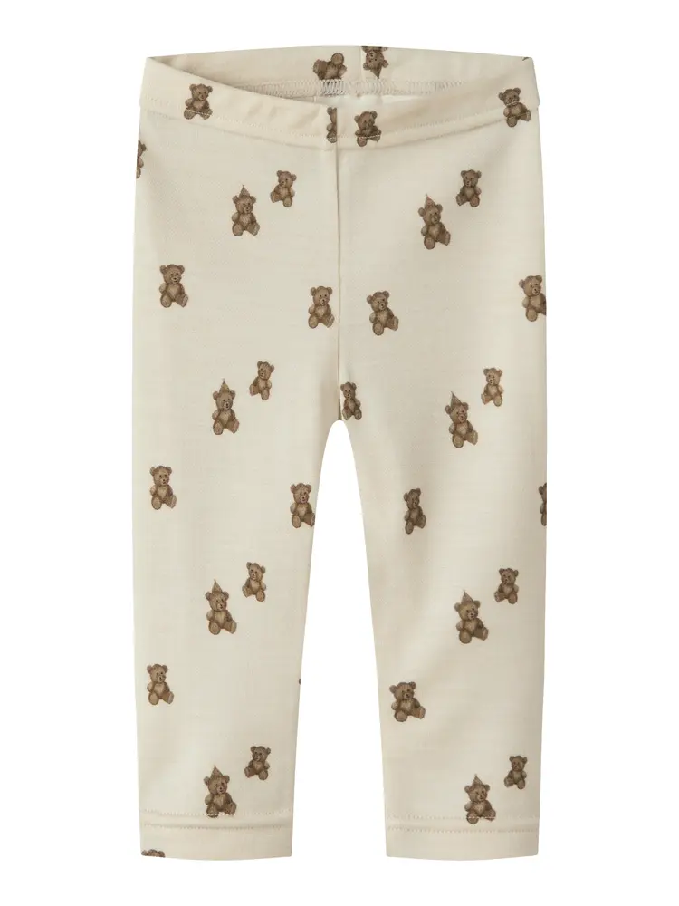 Lil' Atelier Nilo Nun Uld Slim Leggings - Turtledove - 62