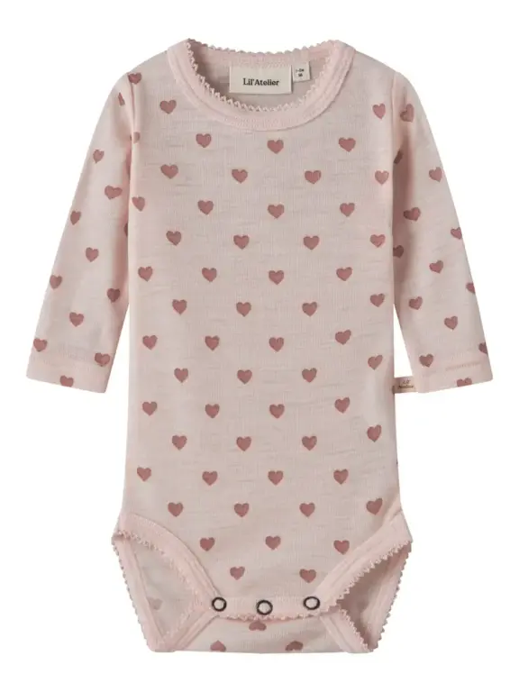 Lil' Atelier Noel Nia Uld Langærmet Body - Morganite - 80