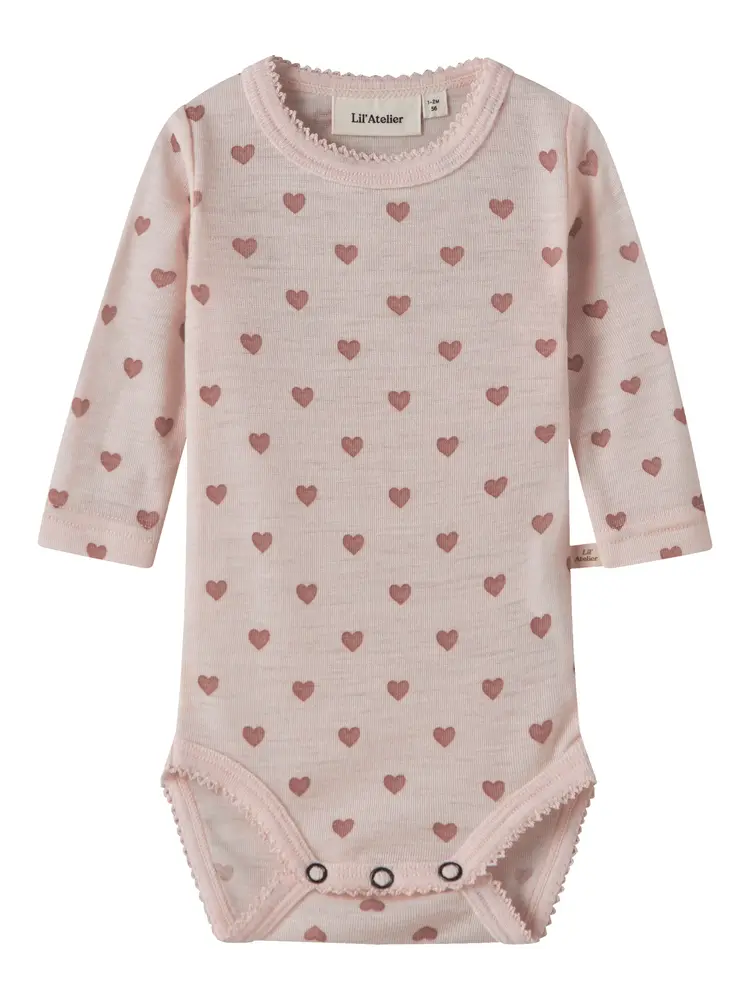 Lil' Atelier Noel Nia Uld Langærmet Body - Morganite - 80
