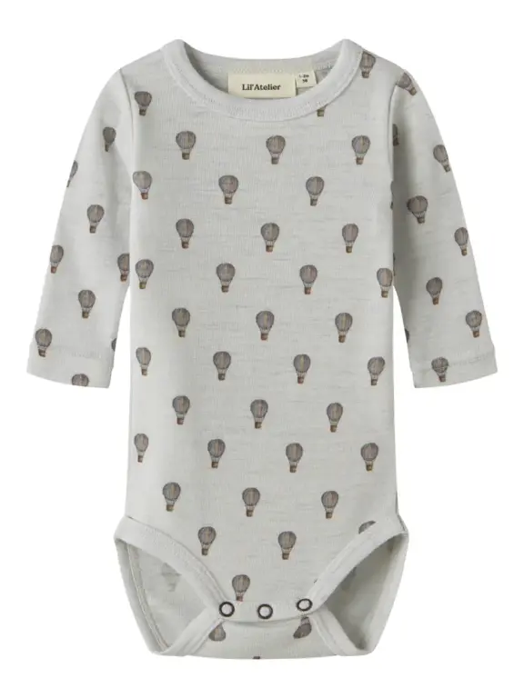 Lil' Atelier Noel Nor Uld Langærmet Body - Oyster Mushroom - 86