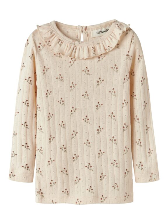 Lil Atelier Rachello Ria Slim Top - Novelle Peach/Flower - 92 cm