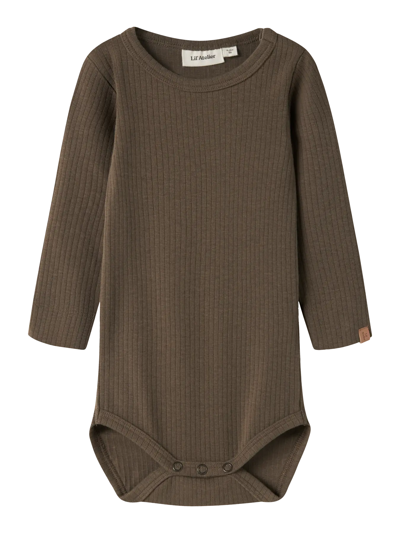 Lil Atelier Rajo - Gabo Bib LS Slim Body - Teak - 56 cm