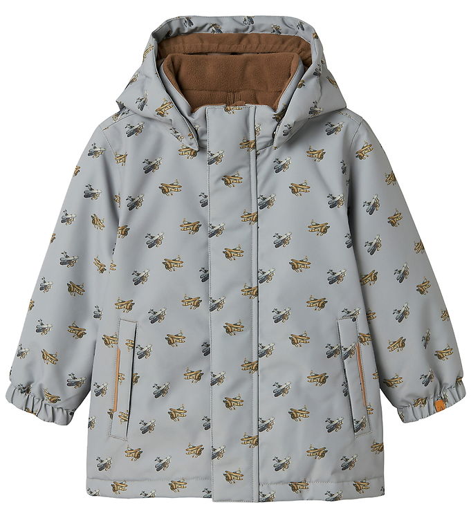 Lil' Atelier Vinterjakke - NmmLasnow10 - Ultimate Grey/Airplanes