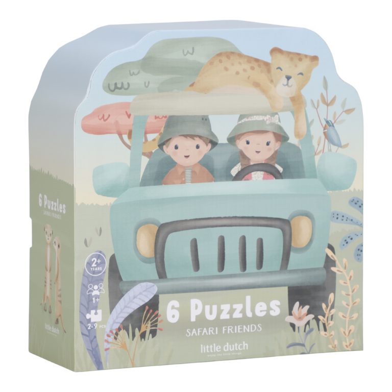 Little Dutch - 6-i-1 Puslespil - Safari Friends