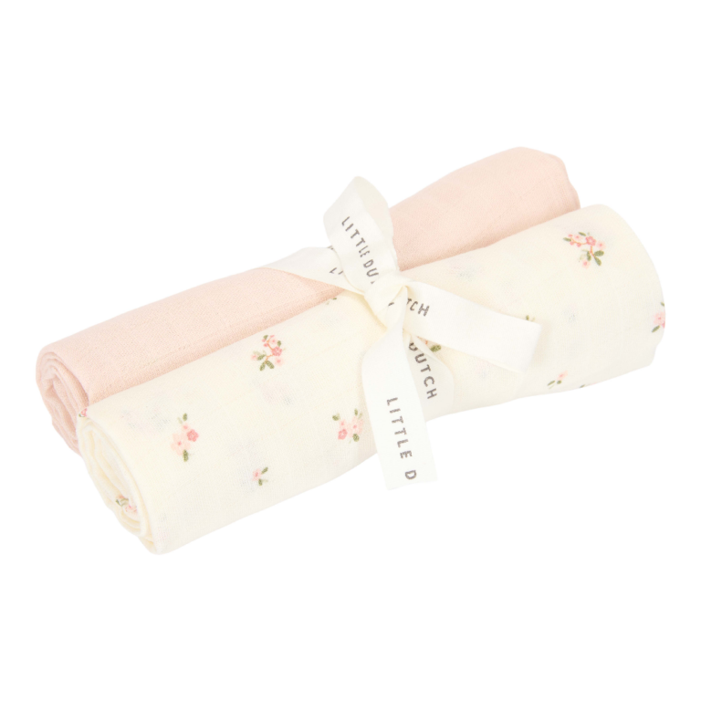 Little Dutch - Stofbleer 2 Pak Muslin 70 x 70 cm Fairy Blossom & Blossom