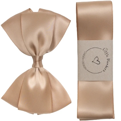 Little Wonders Dåbsbånd August Silke Satin Tan