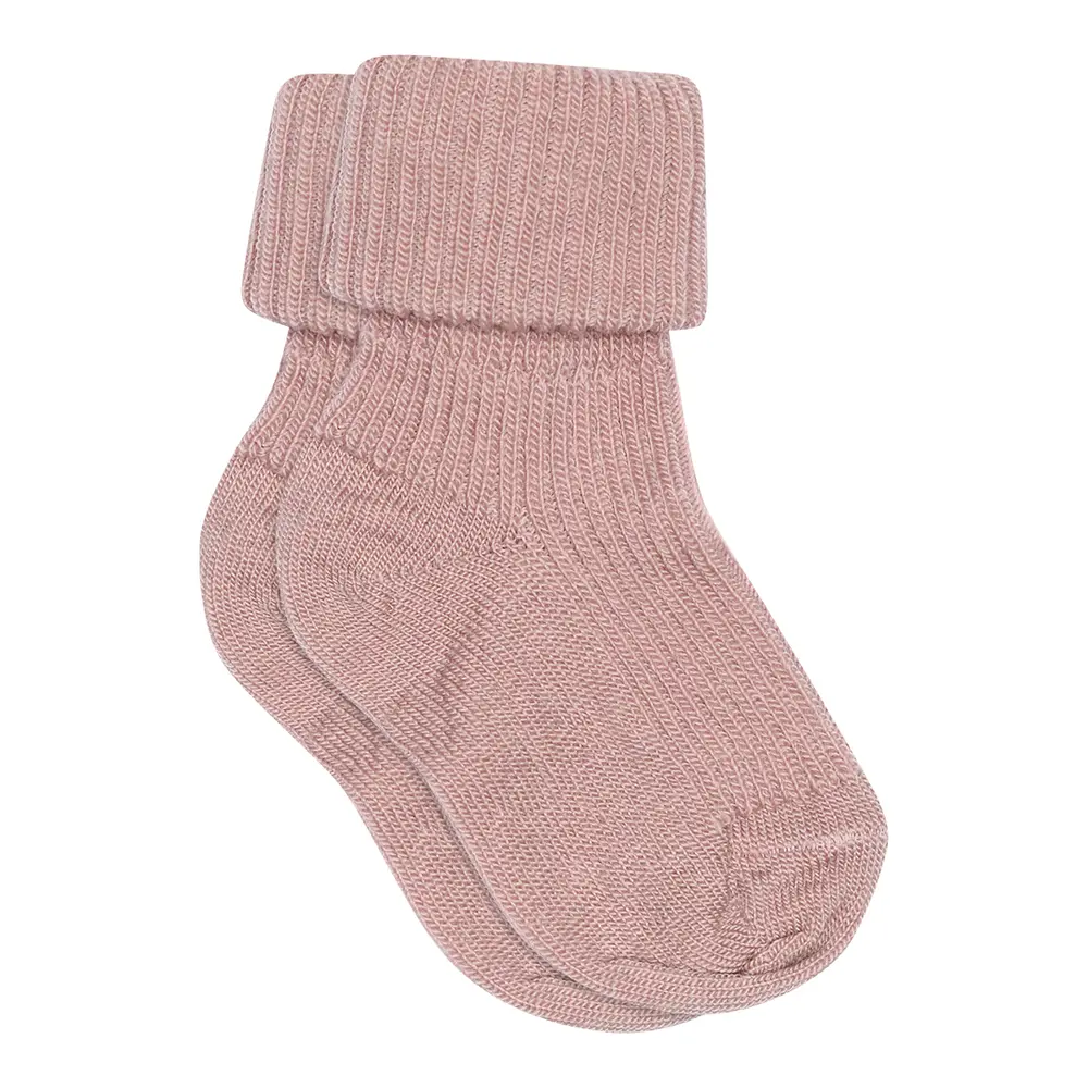 MP Denmark Uld Ankelstrømpe Rib - Wood Rose - 15/16