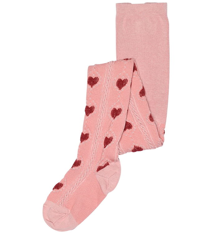 MP Strømpebukser - Alvilda - Silver Pink m. Hulmønster MP Strømpebukser - Alvilda - Silver Pink m. Hulmønster