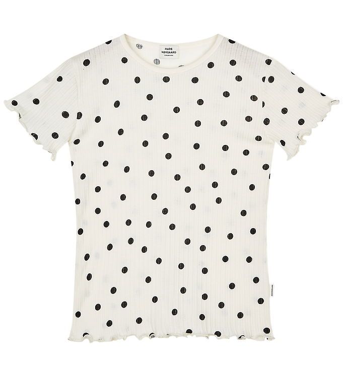 Mads Nørgaard T-shirt - Rib/Modal - Trixina - Dot Aop Vanilla Ic