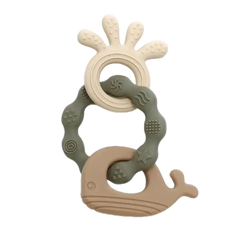 Magni Biderangle Hval Silikone - Green/Beige