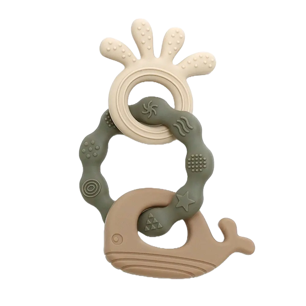 Magni Biderangle Hval Silikone - Green/Beige