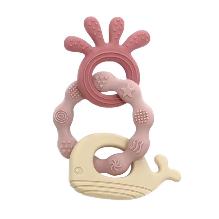 Magni Biderangle Hval Silikone - Pink/Beige