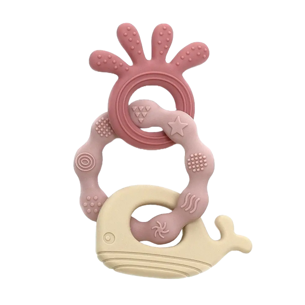 Magni Biderangle Hval Silikone - Pink/Beige
