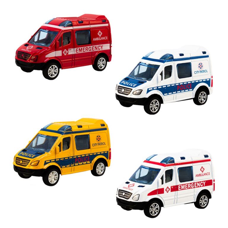 Magni Udrykningskøretøjer med pullback - Ambulance Rød
