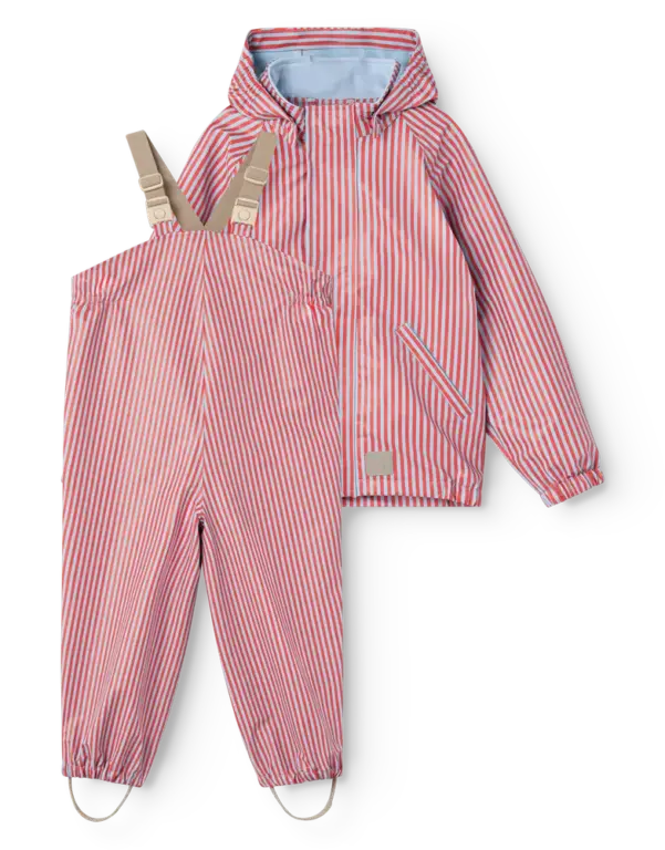 MarMar Copenhagen Oddy Regnsæt - Blue Red Stripes - 98