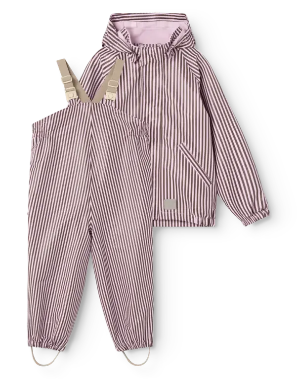 MarMar Copenhagen Oddy Regnsæt - Pink Brown Stripes - 74