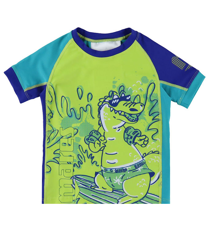 Mares Badebluse - UV50+ - Lime m. Krokodille