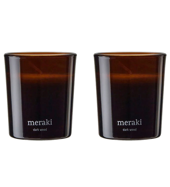 Meraki Duftlys - 2-pak - 2x60g - Dark Wood