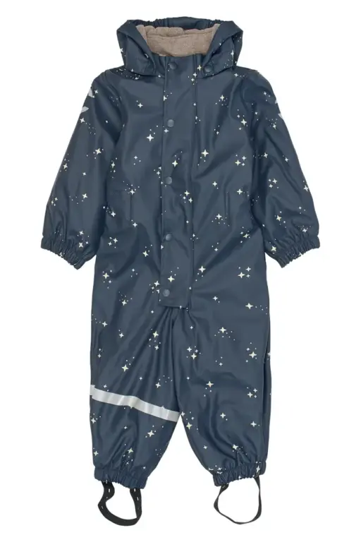 Mikk-Line Regndragt M. Fleece - Star Sky - 80