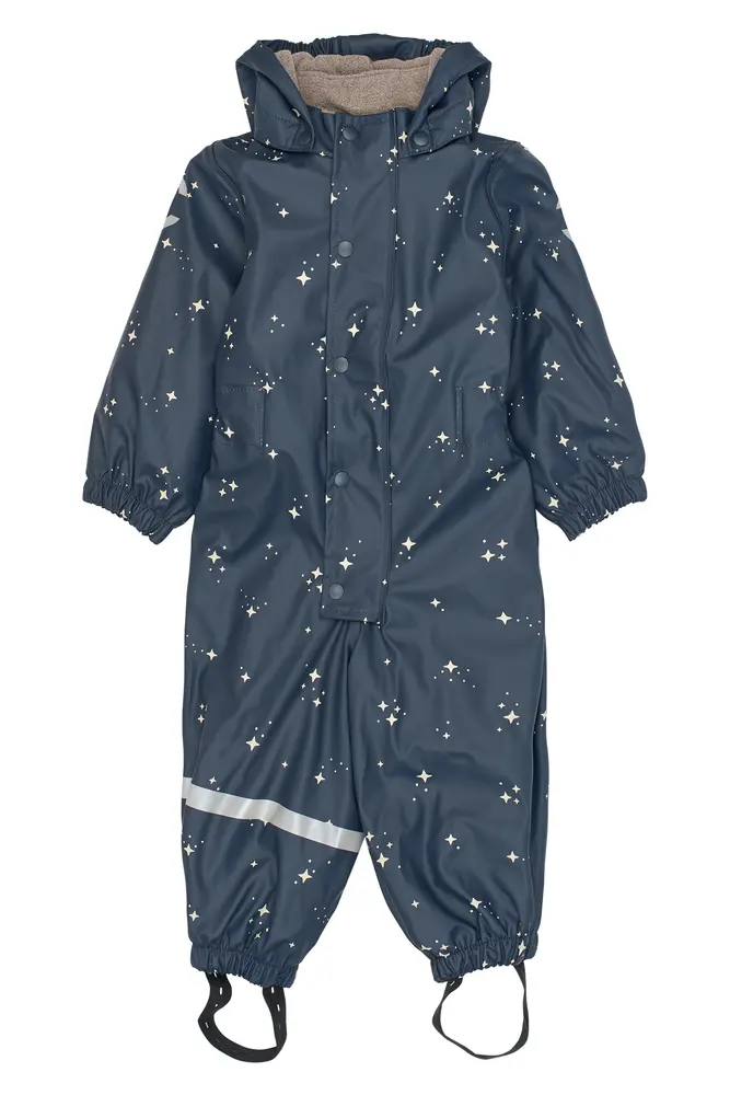 Mikk-Line Regndragt M. Fleece - Star Sky - 80